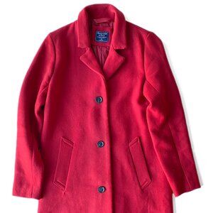 Abercrombie & Fitch Red Wool Dad Coat